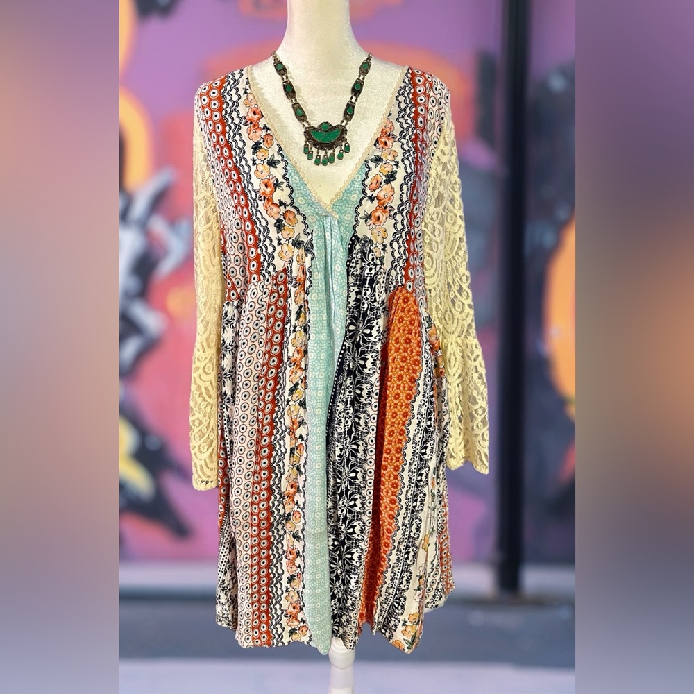 Kori Cream and Orange Bell Sleeve Sundress